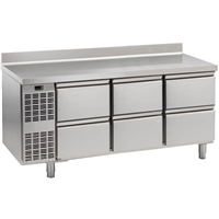 Стол холодильный Electrolux, 6 ящиков, 420 л, бортик рабочей поверхности